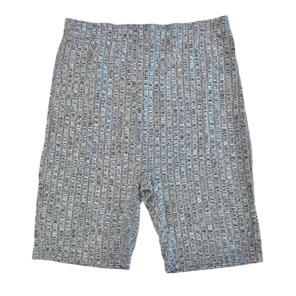 H&M Heather Gray Ribbed Knit High Rise Biker Shorts Size XS 7" Inseam